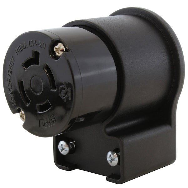 Locking Connector, L14-20R, 20 A, 125/250V AC, Single Phase, Black